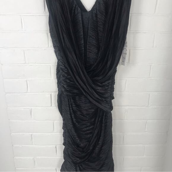 NWT Nicole Miller Sample Black Drape Formal Cocktail Dress Size 4 - Picture 4 of 15